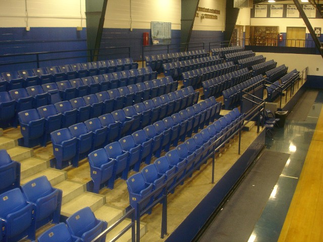 Blue Indoor Bleachers